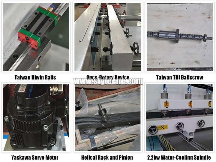 四軸旋轉 8 頭數控雕刻機的特點 四軸旋轉 8 頭數控雕刻機的特點
