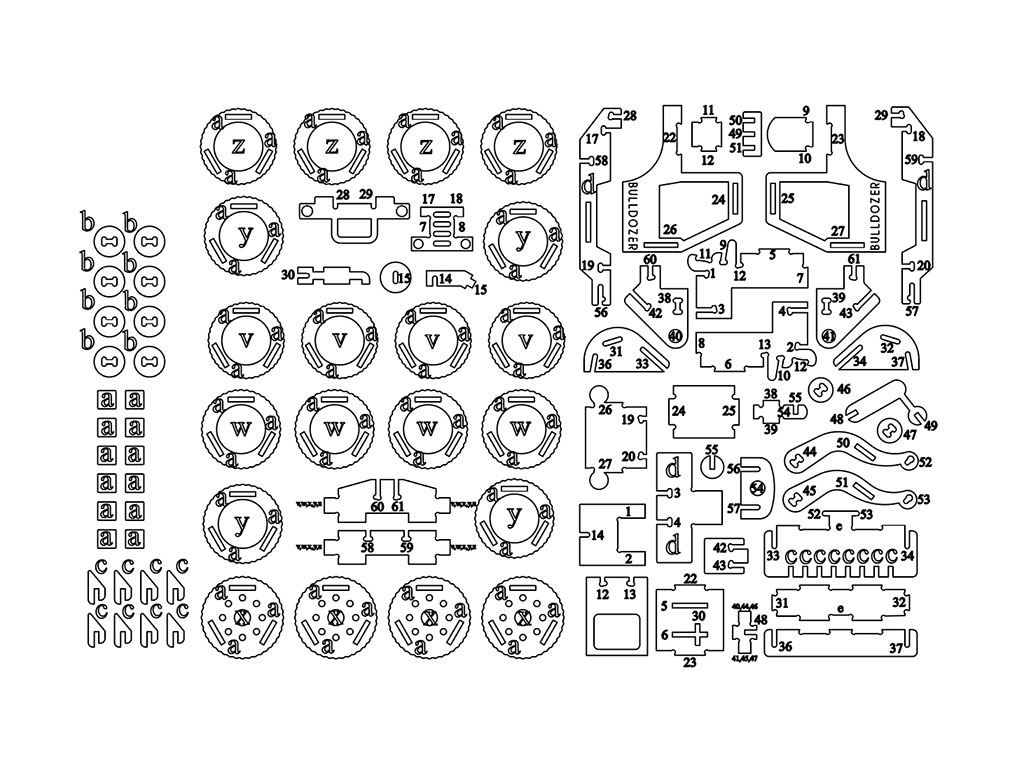 免費 3D 木材推土機的激光切割 DXF 文件